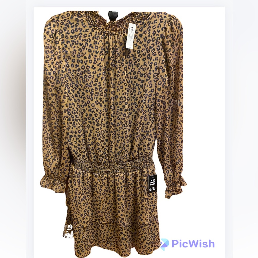 Express Animal Print Dress with Black and Brown